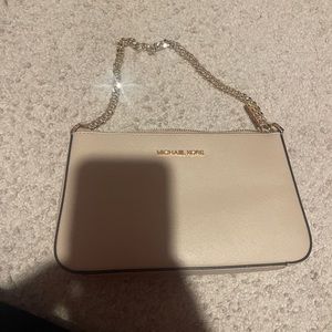 michael kors shoulder purse tan/ cream
